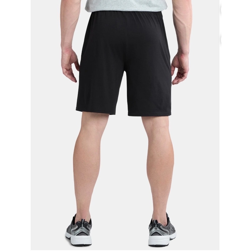 Athletic Works Mens Black Jersey Knit Pull On Casual Shorts Size L 36 38 - Picture 2 of 4